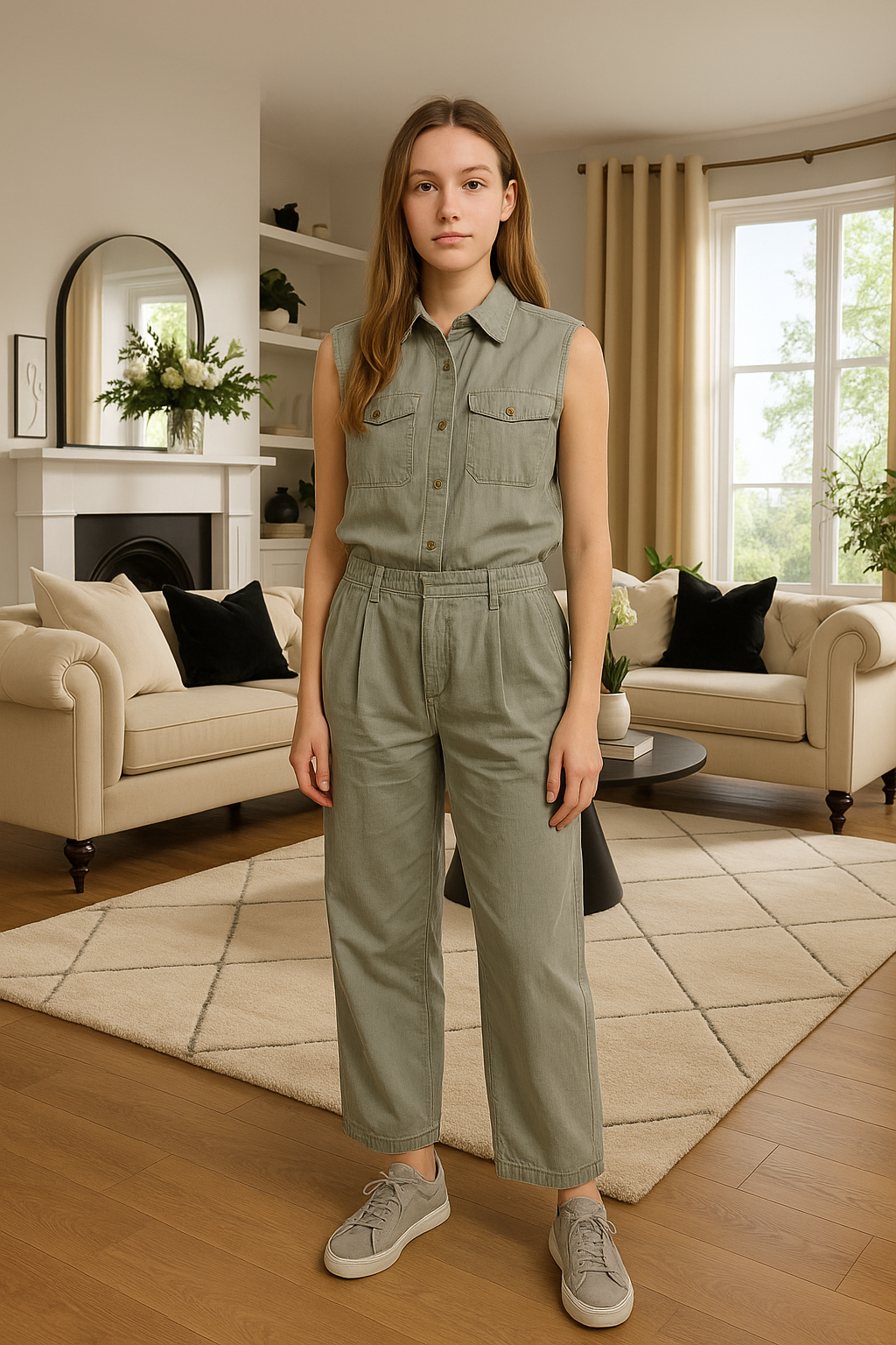 Sleeveless Utility Jumpsuit
