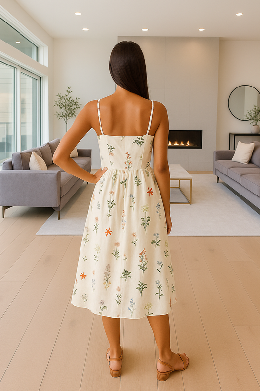 Garden Grace Floral Midi Dress