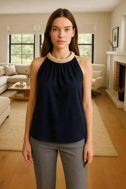 Braided Neck Top