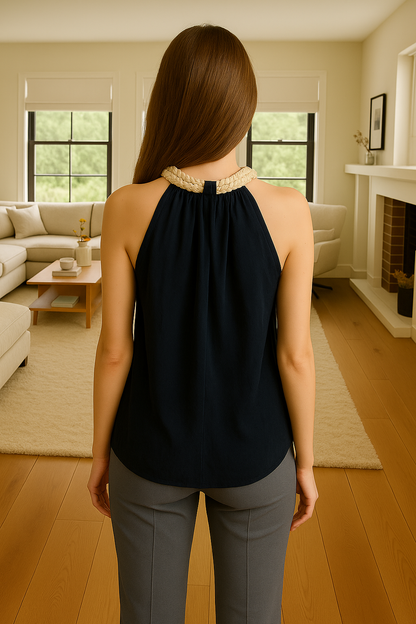 Braided Neck Top