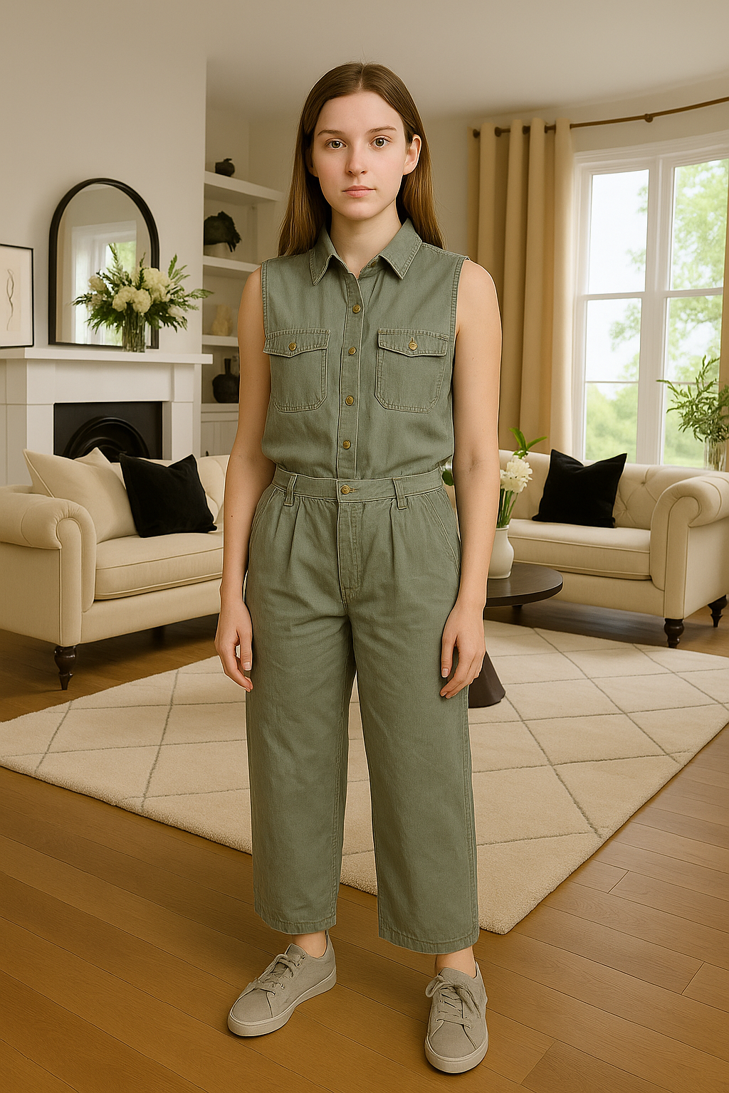 Sleeveless Utility Jumpsuit