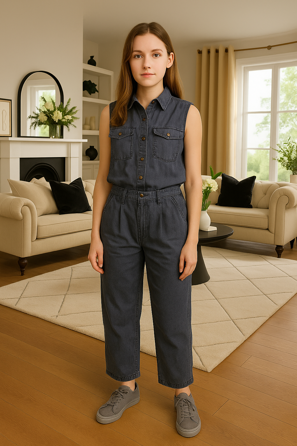 Sleeveless Utility Jumpsuit