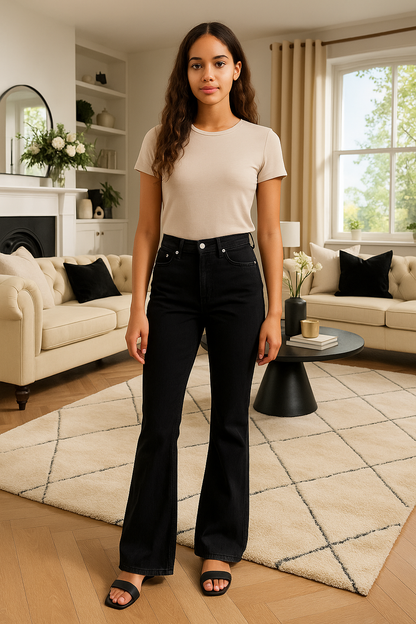 High-Rise Black Jeans