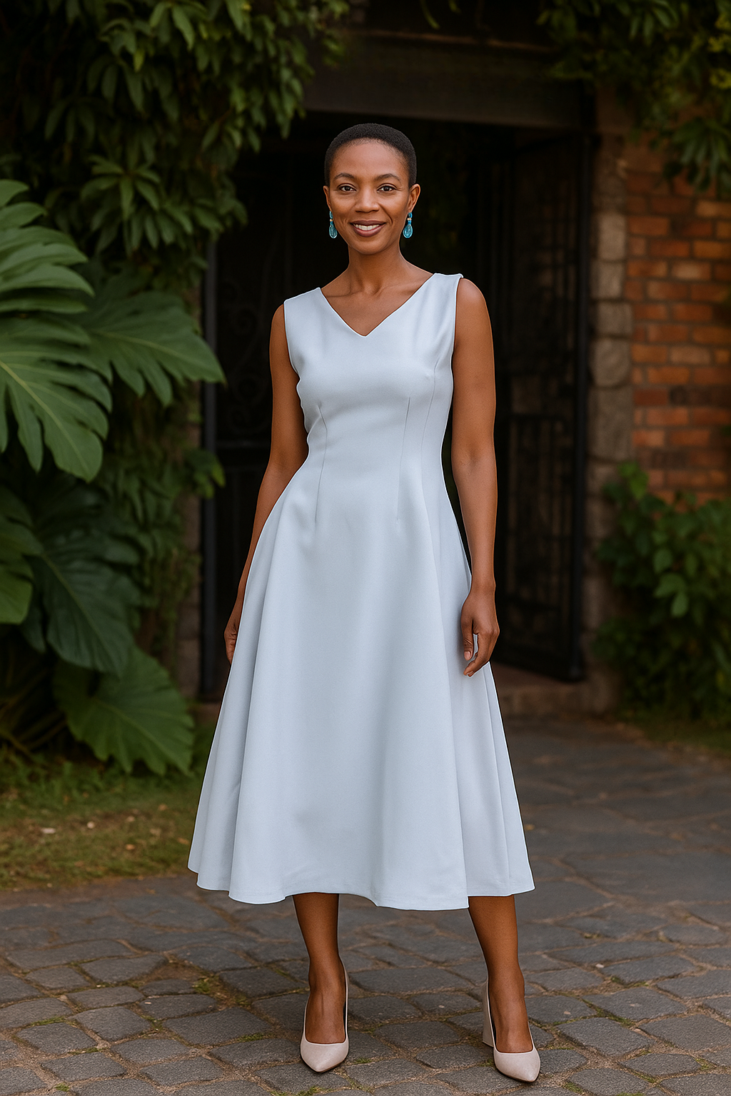 Timeless Elegance Black Midi Dress