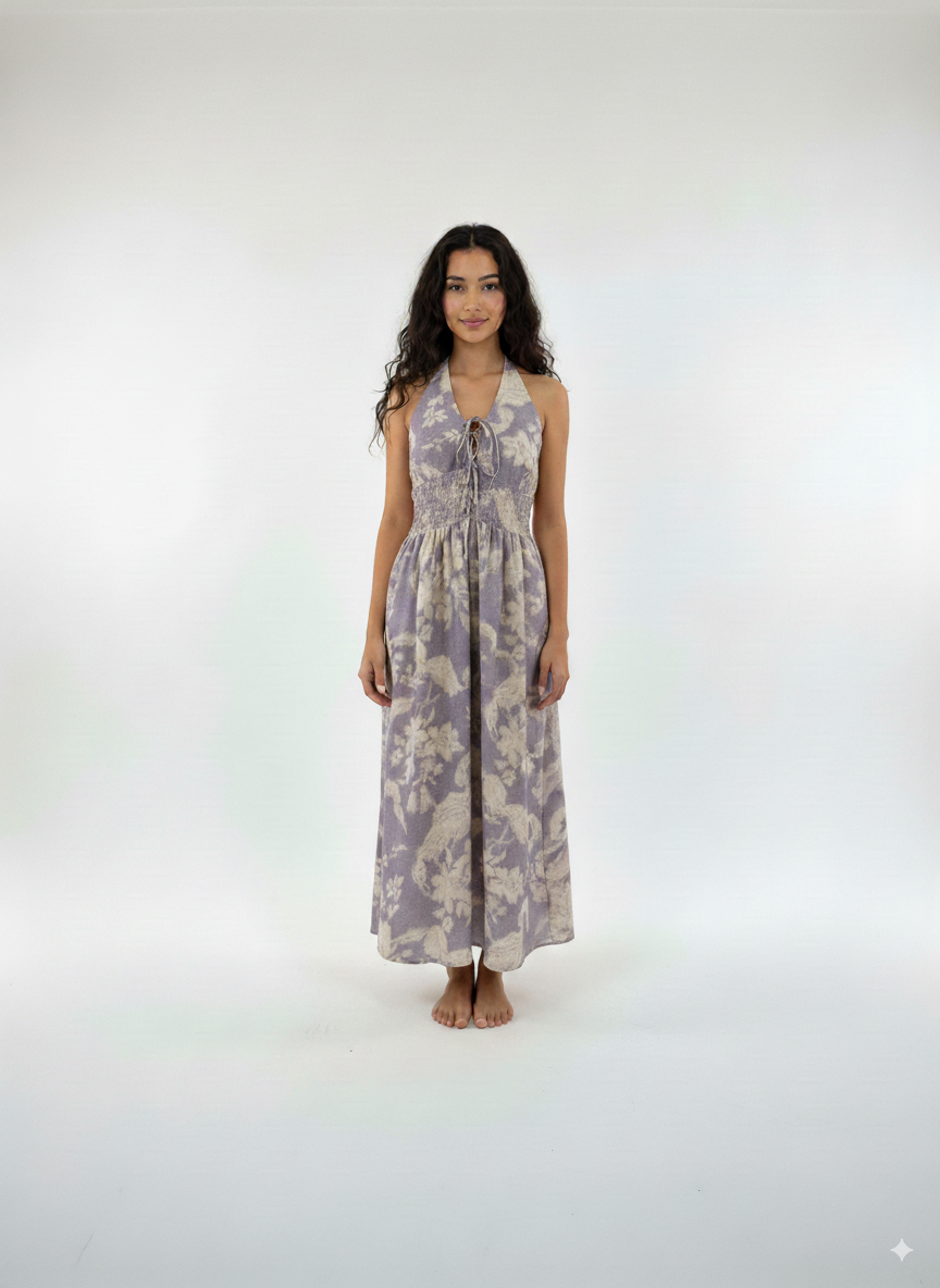 Floral Halter Maxi Dress